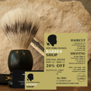 Prospectus 21,6 Cm X 24,94 Cm Style Afro, Publicité pour Barbiers pour Hommes
