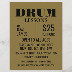Prospectus 21,6 Cm X 24,94 Cm Stylish Drum Lessons Publicité Circulaire