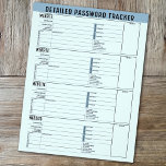 Prospectus 21,6 Cm X 24,94 Cm Suivi de mot de passe de base avec nom d'utilisate<br><div class="desc">Un design idéal pour organiser vos mots de passe. Cette conception comprend une zone pour ajouter votre nom en haut. D'autres domaines comprenaient des informations de base sur le mot de passe pour le nom d'utilisateur et le mot de passe. Vous pouvez modifier la barre de couleurs en haut.</div>