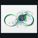 Prospectus 21,6 Cm X 24,94 Cm Symbole de l'Infinity<br><div class="desc">Le symbole de l'infinity with a bright,  green,  artistic peacock feather on a white background. Tattoo style.</div>