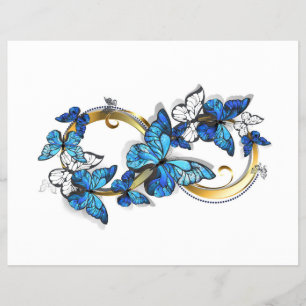 Prospectus 21,6 Cm X 24,94 Cm Symbole infini de papillons Morpho bleus