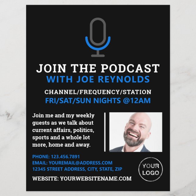 Prospectus 21,6 Cm X 24,94 Cm Symbole microphone, Podcaster, Podcast (Devant)