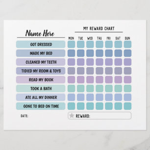 Prospectus 21,6 Cm X 24,94 Cm Tableau de récompenses Programme personnalisé Enfa