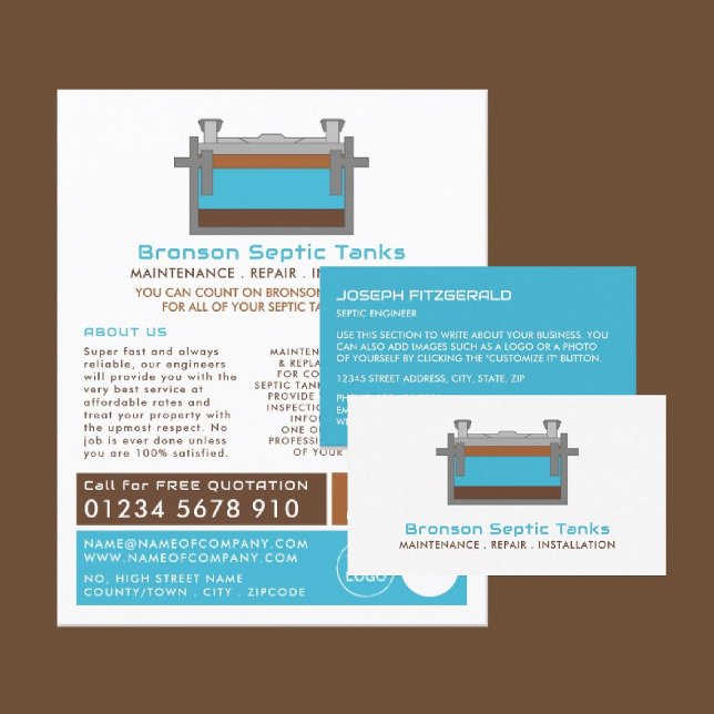 Prospectus 21,6 Cm X 24,94 Cm Tank Septique, Compagnie Septique, Ingénieur Septi (Créateur téléchargé)