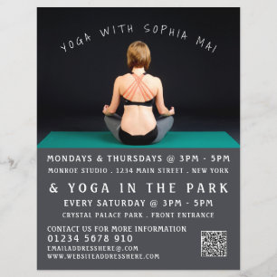 Prospectus 21,6 Cm X 24,94 Cm Tapis de Yoga, Flyer Publicitaire de Cours de Yoga