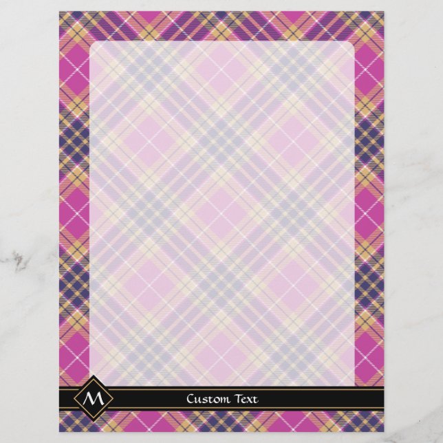 Prospectus 21,6 Cm X 24,94 Cm Tartan rose, or et bleu (Devant)