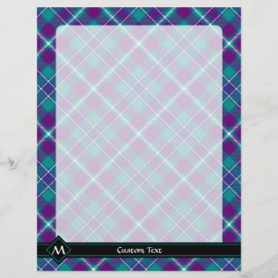 Prospectus 21,6 Cm X 24,94 Cm Tartan vert de mer, violet et bleu