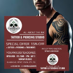 Prospectus 21,6 Cm X 24,94 Cm Tatouage crâne, tatouage et perçage corporel Studi<br><div class="desc">Tatouage Du Crâne,  Tatouage Et Piercing Studio Des Flyers Publicitaires Par Le Magasin Carte de visite.</div>