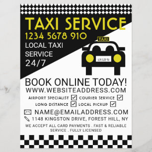 Prospectus 21,6 Cm X 24,94 Cm Taxi Station, Taxi Cab Firm with Price List