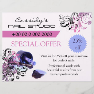 Prospectus 21,6 Cm X 24,94 Cm Technicien de ongles / Barre à ongles promotionnel