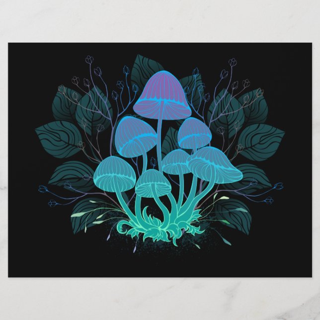 Prospectus 21,6 Cm X 24,94 Cm Toadstools in Bushes (Devant)