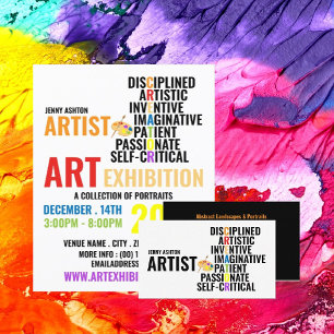 Prospectus 21,6 Cm X 24,94 Cm Traits d'un artiste, exposition d'artiste Publicit