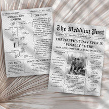 Unique Newspaper Wedding Programs