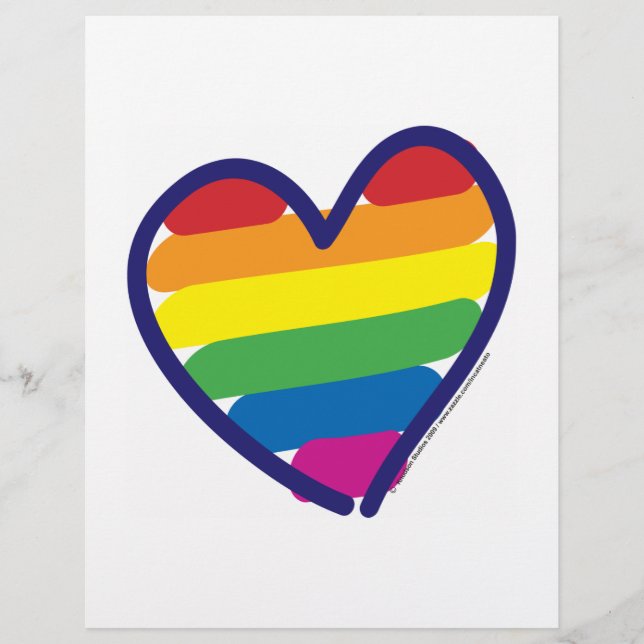 Prospectus 21,6 Cm X 24,94 Cm Valentine Gay pride Rainbow Heart (Devant)