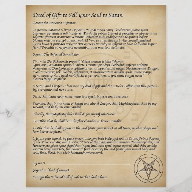 Prospectus 21,6 Cm X 24,94 Cm Vends ton âme à Satan ! (Devant)