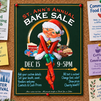 Prospectus 21,6 Cm X 24,94 Cm Vente de biscuits de Noël Marché alimentaire Evéne