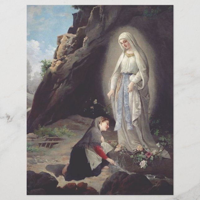 Prospectus 21,6 Cm X 24,94 Cm Vierge Marie de Lourdes (Devant)