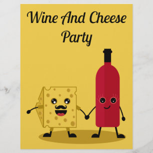 Prospectus 21,6 Cm X 24,94 Cm Vin Et Fromage Invitation