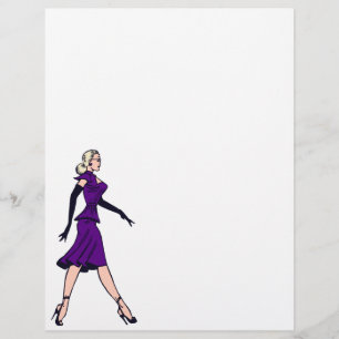 Prospectus 21,6 Cm X 24,94 Cm Vintage Glamor Girl, Retro Blond Secrétaire