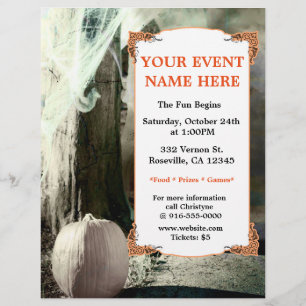 Prospectus 21,6 Cm X 24,94 Cm Vintage Halloween Photo Elegant Party Event Flyer