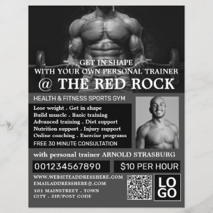 Prospectus 21,6 Cm X 24,94 Cm Weightlifter, Personal trainer, Gym Advertising 