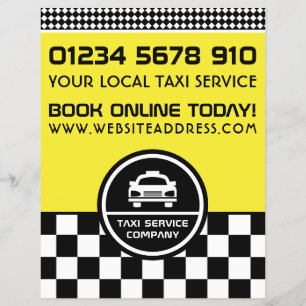 Prospectus 21,6 Cm X 24,94 Cm White Taxi Cab Circled Logo with Price List