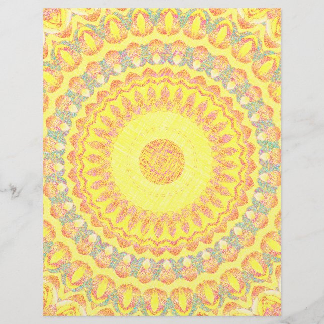 Prospectus 21,6 Cm X 24,94 Cm Yellow Kaleidoscope Bulk Scrapbook Paper Pages (Devant)