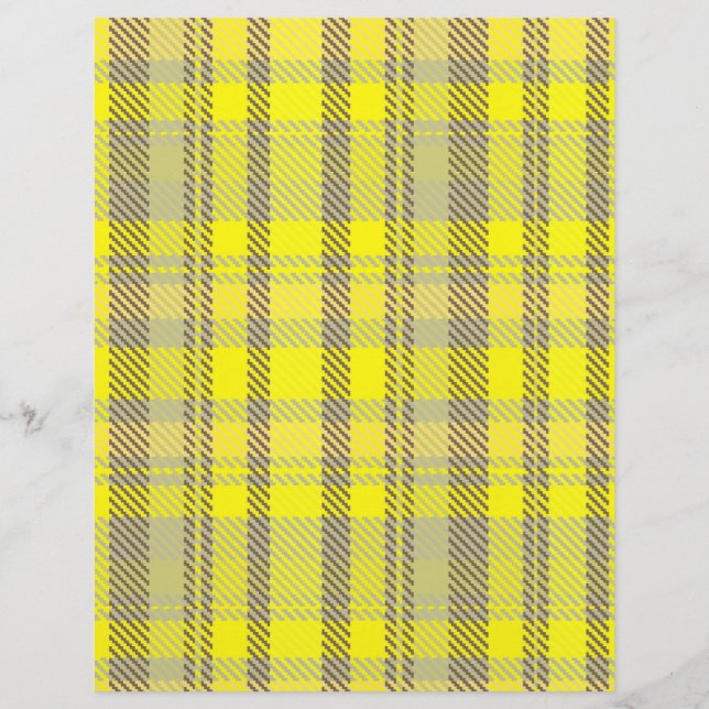 Prospectus 21,6 Cm X 24,94 Cm Yellow Plaid Bulk Scrapbook Paper Pages (Devant)