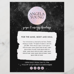 Prospectus 21,6 Cm X 24,94 Cm Yoga de lune rose cosmique, Entraîneur de vie, Ast