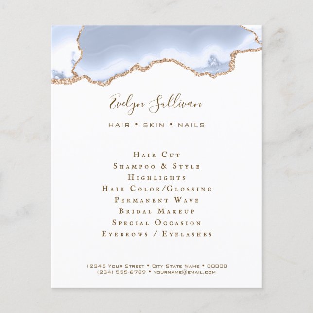 prospectus à agate bleu pastel (Devant)