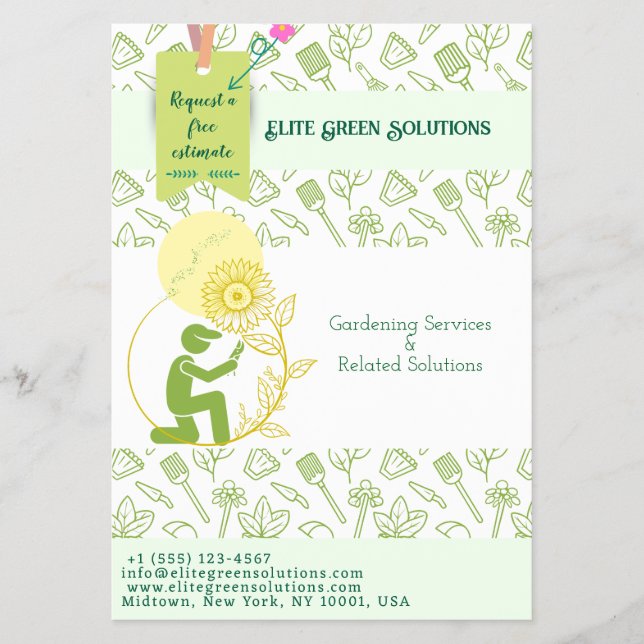 Prospectus Carte de visite de solutions de jardinage et de pa (Devant)