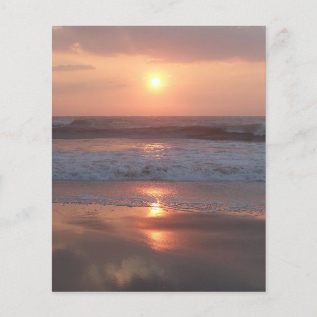 Prospectus Coucher de soleil rose sur la plage (Devant)