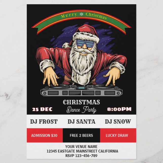 Prospectus Flyer père Noël Christmas Dance Party (Devant)