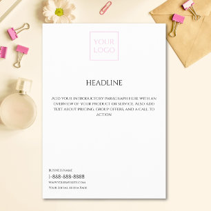 Prospectus Logo minimal blanc de la circulaire marketing d'en