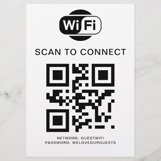 Prospectus Mot de passe Wifi | Analyse du code QR pour se con (Devant)