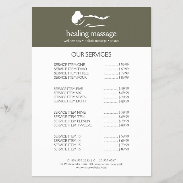 Prospectus SAGE VERT FEMME PIERRE MASSAGE  Spa de Jour de Bie (Devant)