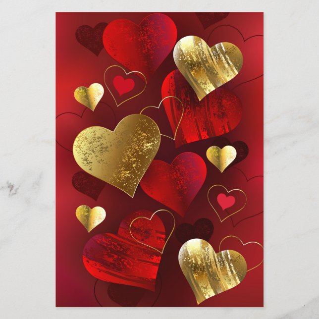 Prospectus Valentines dorées et rouges (Devant)