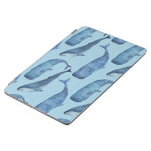 Protection iPad Air Aquarelle : motif bleu transparent. (Côté)