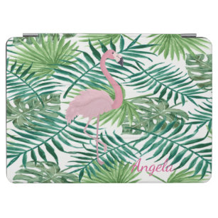 Protection iPad Air Aquarelle Palm Feuilles, Flamants roses roses Pers