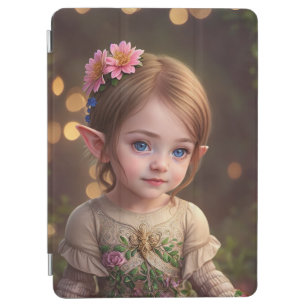 Protection iPad Air Bébé britannique superbe elfe avec yeux et fleurs 