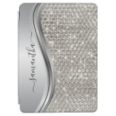 Protection iPad Air Boule de glam étincelante en argent Métal personna (Devant)