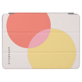 Protection iPad Air Cercles Abstraits modernes Rouge Jaune Rose Minima (Horizontal)