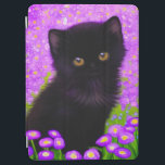 Protection iPad Air Chat Gustav Klimt<br><div class="desc">Couverture iPad avec un chat Gustav Klimt ! Ce chaton moelleux se trouve dans un champ vert de fleurs violettes. Un cadeau parfait pour les amateurs d'art amoureux des chats et autrichiens !</div>