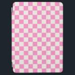 Protection iPad Air Chèque rose, Motif en damier, À damiers<br><div class="desc">à damiers Motif - damier blanc rose et crème.</div>