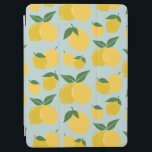 Protection iPad Air Citron Motif Fruit Rétro Jaune Sur Vert<br><div class="desc">Retro Fruit Print - Motif citron - Jaune sur vert.</div>