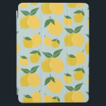 Protection iPad Air Citron Motif Fruit Rétro Jaune Sur Vert<br><div class="desc">Retro Fruit Print - Motif citron - Jaune sur vert.</div>