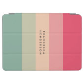 Protection iPad Air Colorblock Horizontale Bande rose et vert (Horizontal)