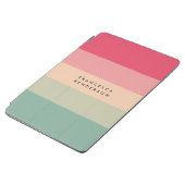 Protection iPad Air Colorblock Horizontale Bande rose et vert (Côté)