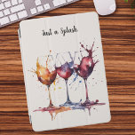 Protection iPad Air Coloré juste un peu d'aquarelle de vin<br><div class="desc">Coloré juste un peu de vin Aquarelle iPad Air Couverture. Si vous aimez un verre de vin et l'artiste qui l'a éclaboussé sur votre coque ipad, c'est pour vous ! La peinture aquarelle éclaboussée à travers un verre de vin ajoute une nouvelle signification à "Just a Splash". Ce design est...</div>