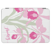 Protection iPad Air Couvercle stylisée cattleya d'orchidée rose nom d' (Horizontal)